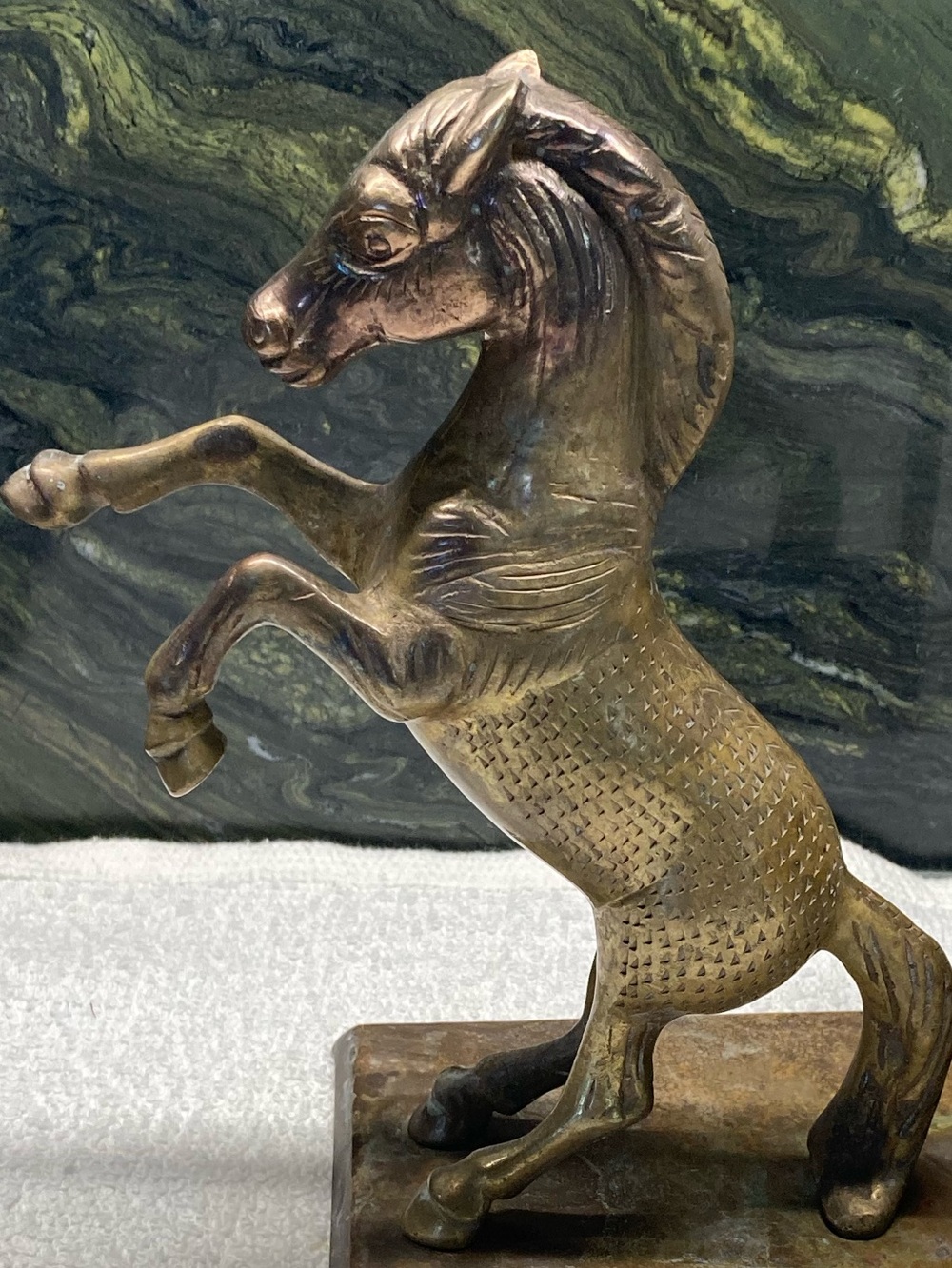Horse Bookend Brass Sculpture Vintage Golden Finish - Picture 3 of 14